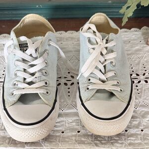 Converse Light Blue Low-Top Canvas Sneakers